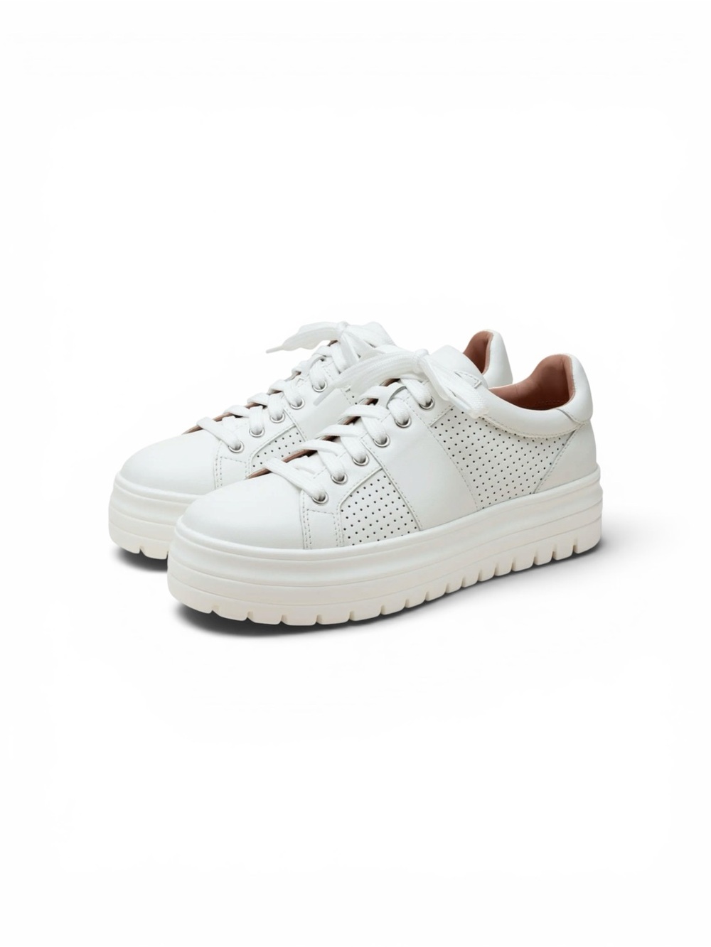 Special Deal White Platform nappa leather Sneakers eggshell by Linea Paolo